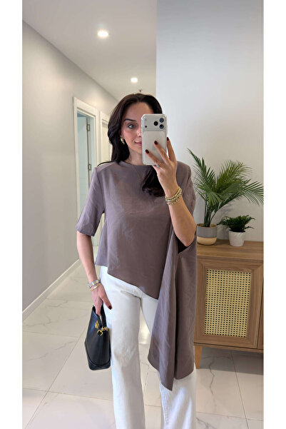 BİRCANÇİL Romes Mink Padded Shawl Blouse