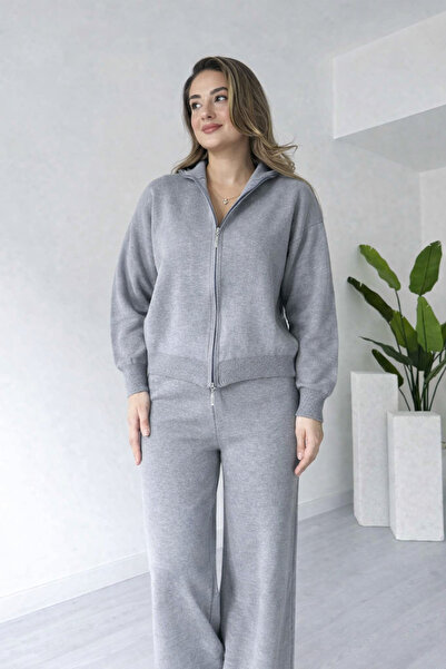 ikomteks Double Zipper Knitwear Double Set