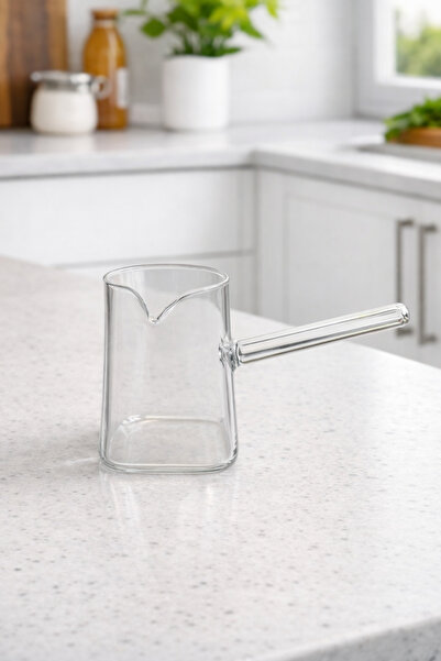 Chefstar KULPLU CAM CEZVE SÜTLÜK - ISIYA DAYANIKLI CAM