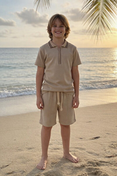 Ugly Duck طقم مكون من قطعتين من قماش الوافل مع شورت للأعمار من 9 إلى 14 سنة -...