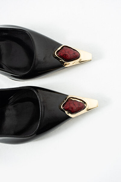 Eataly Shoes Pantofi de damă Velmore Premium cu pietre Black toc stiletto