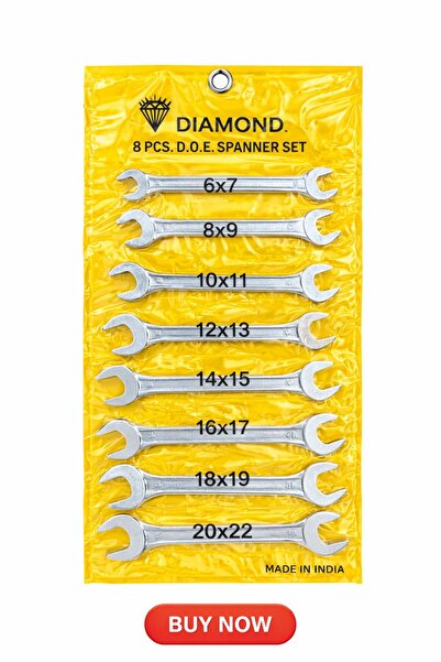 DIAMOND 8 parça ağzı açık çift taraflı anahtar seti
