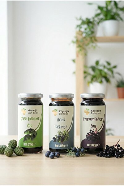 Köyceğiz Bahçesi Doğal Karamürver & Servi Kozalak Özü & Andız Pekmezi Seti 3'...