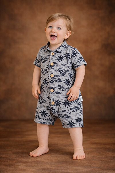 Chicsy Baby Tropical Patterned Baby Boy Summer Set Cotton Shorts Overalls
