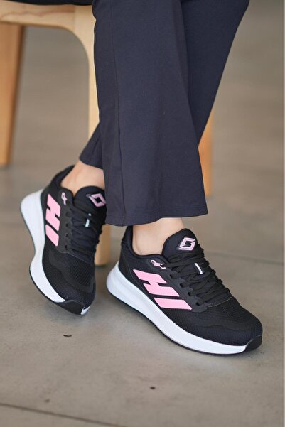 SOLAZER Women's Black Pink Sneaker Casual Sports Shoes 053-K