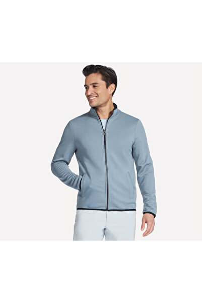 SKECHERS The Hoodless Hoodie Ottoman Jacket – Men's Grey, Size XL (JA25-BLPR)