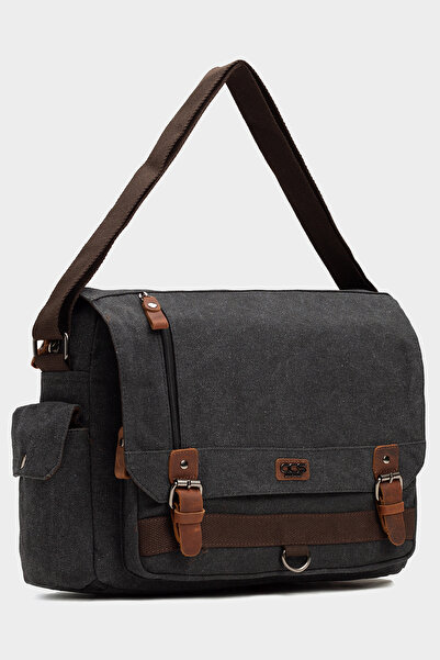 ÇÇS 31466 Canvas (Cotton) Messenger Bag with Shoulder Strap Crossbody Bag Black