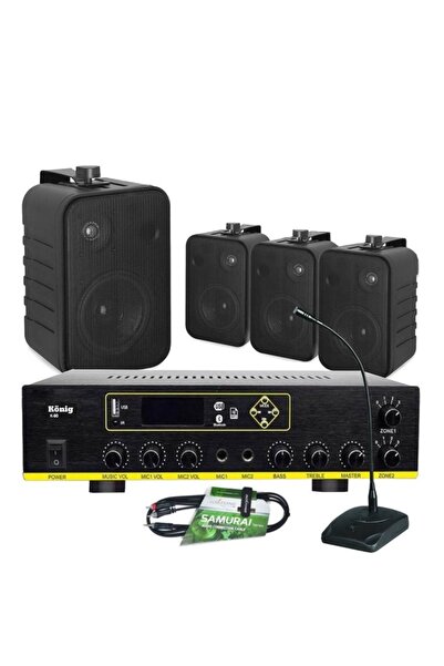 König 4 lü Bluetooth Anfi Hoparlör Ses Sistemi Seti – Mikrofonlu Mağaza, İş Y...