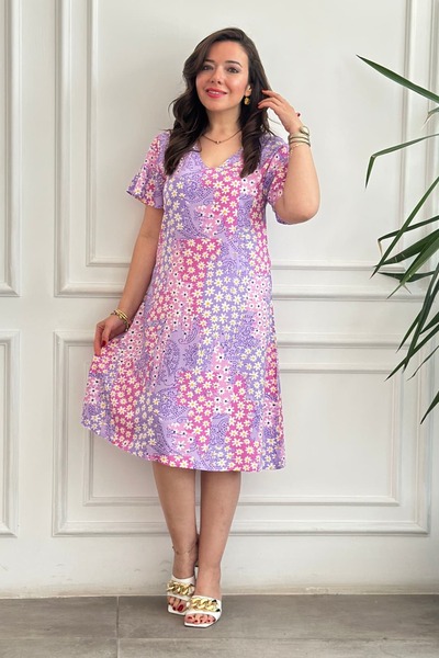 yb yağmur butik Φόρεμα από βισκόζη με μανίκια αγγέλου και σχέδιο στο λαιμό σε...