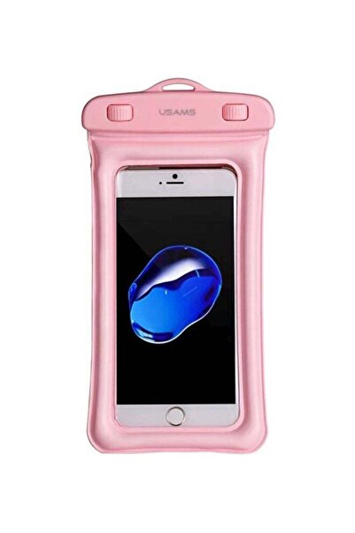 Usams حقيبة هاتف محمول مقاومة للماء، لون وردي