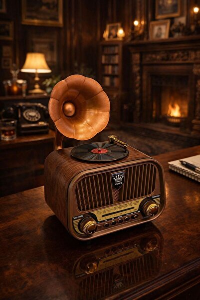 Everton RT-728 Bluetooth’luGramofon Tasarımlı 3 Bant Radyo & USB/TF Müzik Çal...