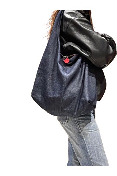 eflin Women's Denim Denim Shoulder Bag Navy Blue