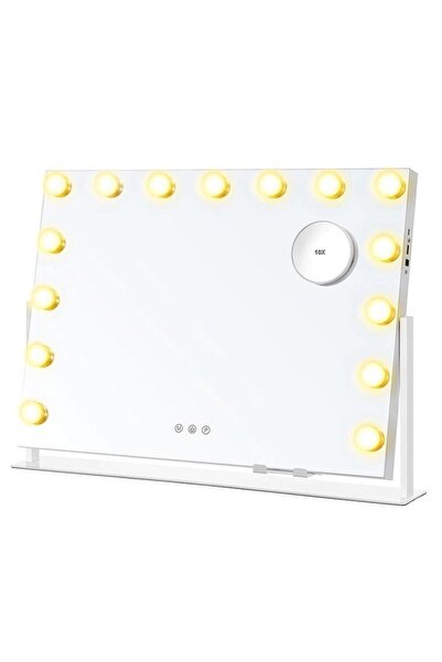 SONGMICS Καθρέφτης μακιγιάζ με φωτισμό LED, 58x43 cm, Έλεγχος αφής, 3 χρώματα...