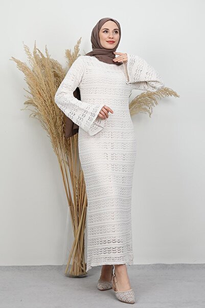 lizatesettür Destan Örgü Elbise Bej