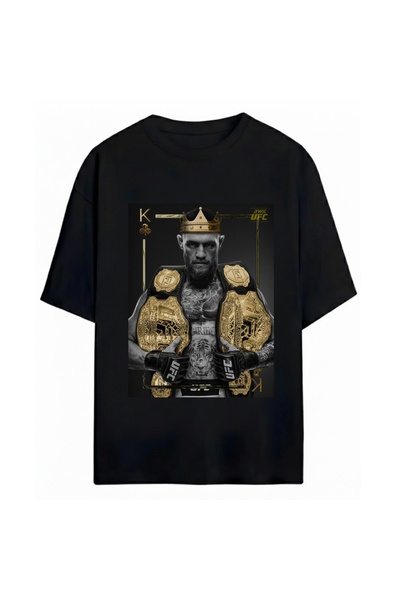 SVART WEAR تي شيرت كونور مكجريجور مطبوع للجنسين مقاس كبير