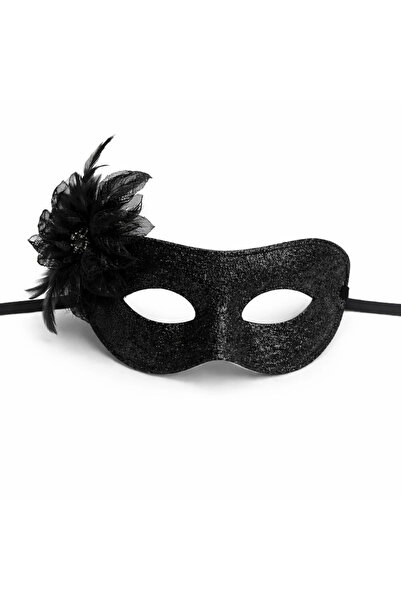 Lisinya Black Glittery Feathered Ball Mask – Women's Party Masquerade Mask - ...
