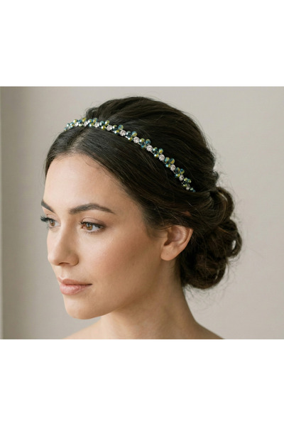 gelinmz Pearl and Crystal Stone Bridal Crown Hairband