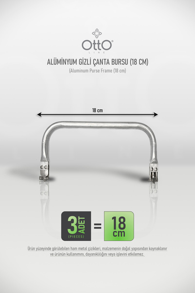 Otto Скрита метална скоба за чанта – 3 броя – 18 см – метална скоба за чанта,...