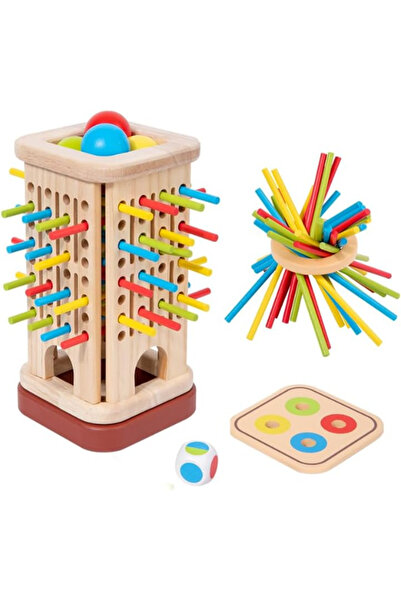 Twisoo Montessori Wooden Board Game for Kids – 32 Colorful Pick-Up Sticks Dic...
