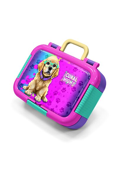 Coral High Παιδικό μωβ ροζ μπολ φαγητού με σχέδιο σκύλου από ανοξείδωτο ατσάλ...