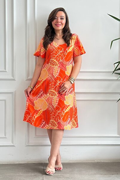 yb yağmur butik Φόρεμα από βισκόζη με μανίκια αγγέλου και σχέδιο στο λαιμό σε...