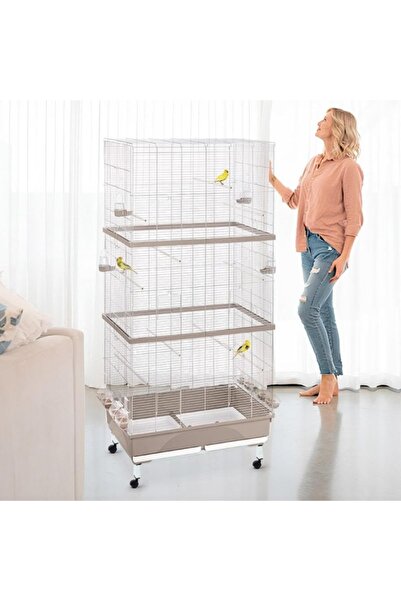 markentegra Geniş Alanlı Kuş Kafesi, 79,5x48,5x161 cm