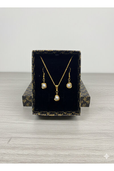 1e1 Takı Doğal İncili Küpe ve Kolyesi