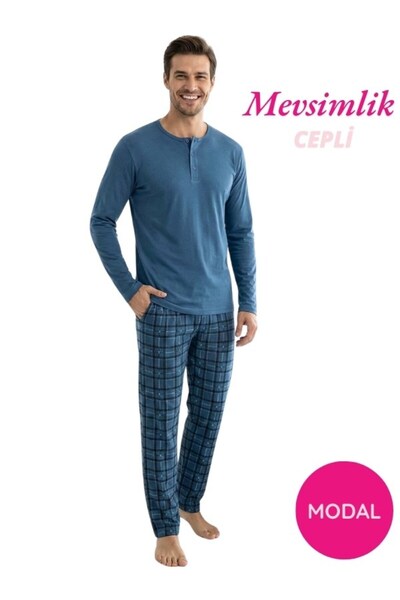 bie's Men's Modal 3-Button Plaid Pattern Cotton Lycra Seasonal Cuffed Long Sl...