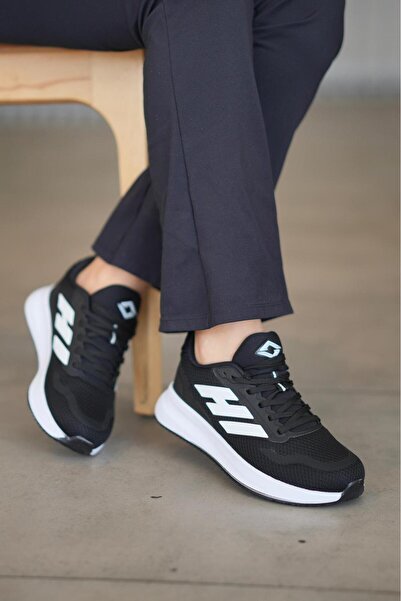 SOLAZER Kadın Siyah Beyaz Sneaker Günlük Spor Ayakkabı 053-K