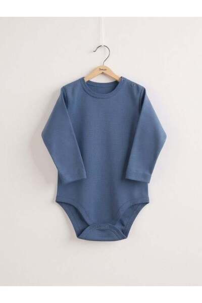 Zekids Baby Cotton Long Sleeve Snap Fastener Bodysuit