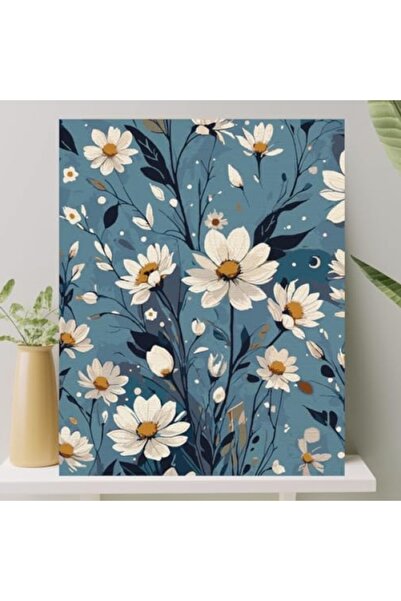 markentegra Numaralı Tuval Seti ile Sayılarla Boyama - Papatya Motifi (40x50 CM)