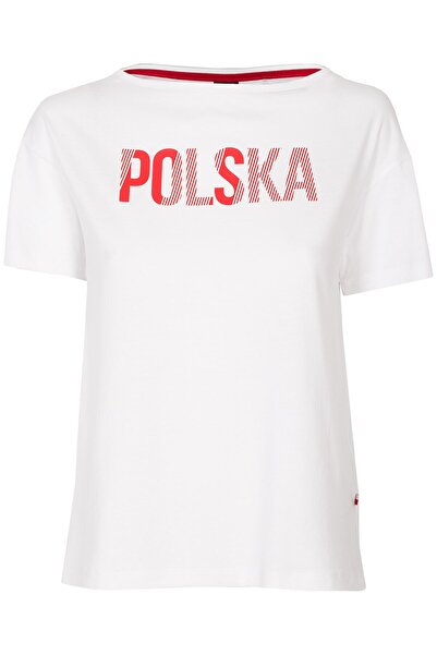 OEM Poland 4F Women's Supporter T-Shirt - Cotton and Modal, Regular Fit, Whit...