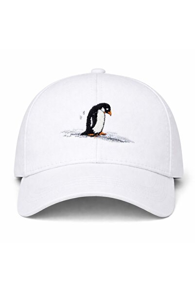 sf collection Nihilist Penguin Embroidered White Basic Unisex Sports Hat
