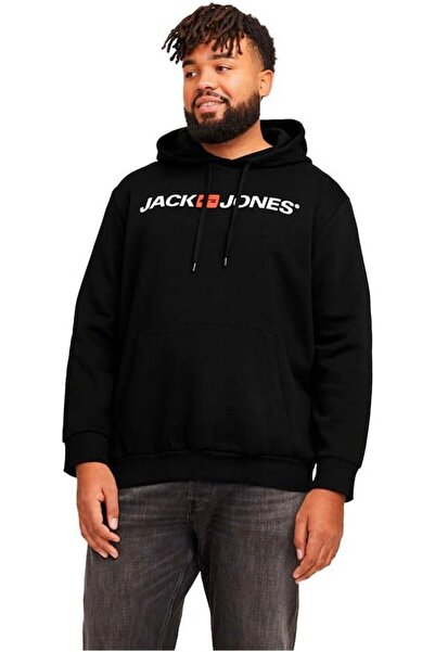 Jack & Jones Jjecorp Old Logo Men's Cotton Hooded , Black, 3XL,