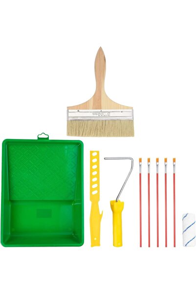 OEM Painting set - Wool roller, Brushes, Mixer - 10 pieces, Alloy steel, Plas...