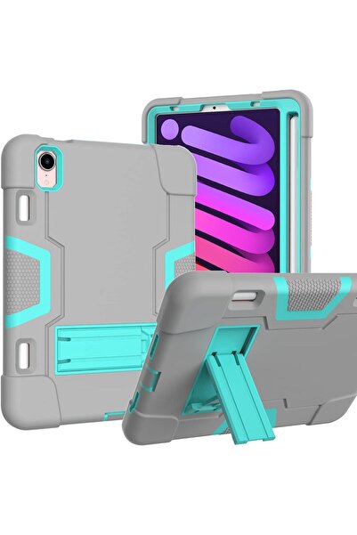 OEM iPad Mini 6 8.3" Case, Armored 3 Pieces, Stand, Stylus Holder, Silicone a...