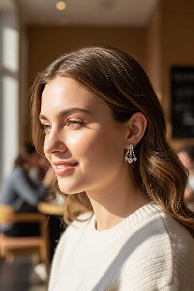 Aware Time Anti-Tarnish Steel Zircon Stone Earrings