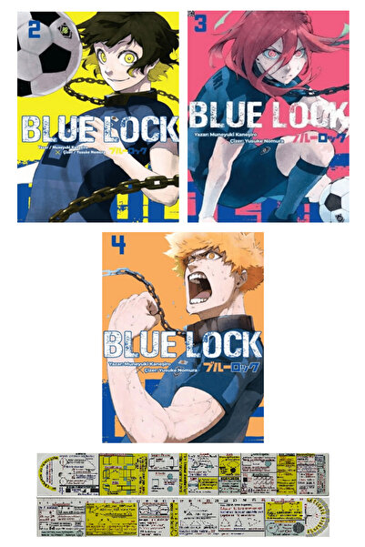 Komik Şeyler Blue Lock 2-3-4. Ciltler Manga Seti + Özel Cetvel