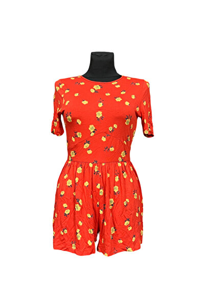 OEM ASOS Women's Jumpsuit - Shorts, Viscose, Loose, Red - Size 36