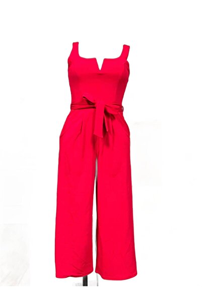 OEM Quiz Sleeveless Jumpsuit - Lightweight Material, Comfortable Cut - Red, S...