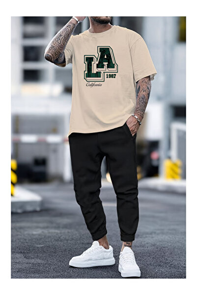 PENTHİLUS Men's T-Shirt and Pants Set - Men's Oversized Bottom - Top Set