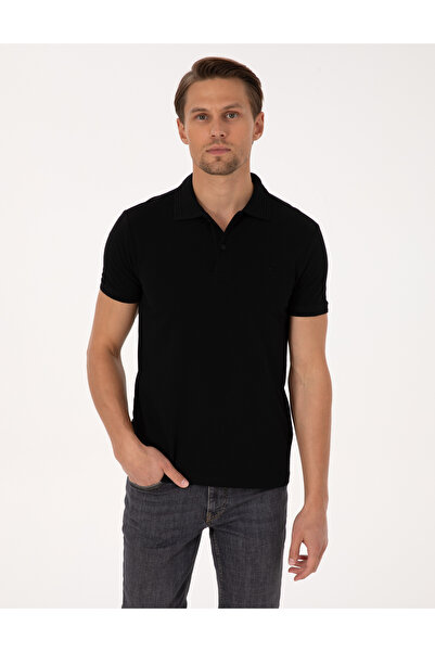 Pierre Cardin Black Slim Fit Basic T-Shirt 50325323-Vr046