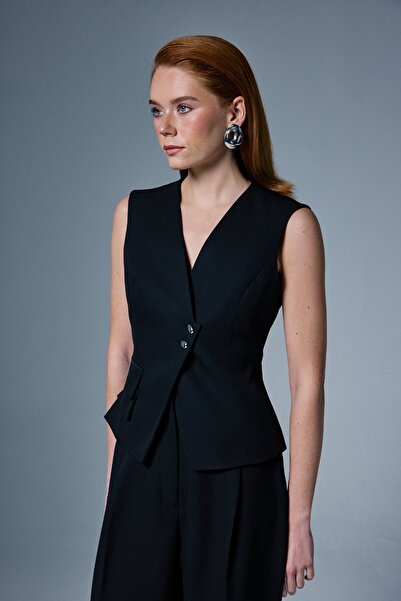 Sateen Sofia Vest - Black