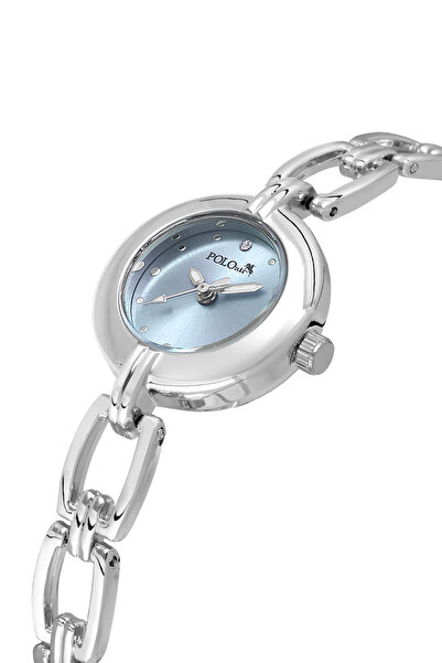 Polo Air Chain Cord Elegant Women Wrist Watch Silver Blue Color Pl-1591B5X
