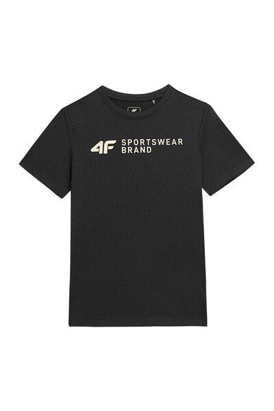 OEM Tricou Baieti 4F - Bumbac 100%, Imprimeu Frontal, Croiala Regular - Negru...