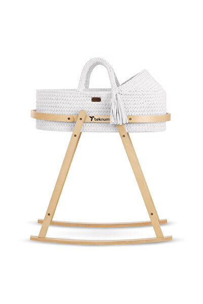 TEKNUM Moses Rope Basket with Stand - White