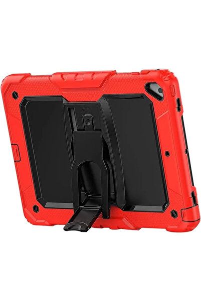 OEM iPad Air 2 2018/2017 9.7 Case - Durable, Stand, Belt Strap, PC/Silicone, Red