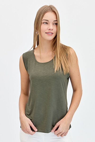 Desen Μινιμαλιστικό Αμάνικο Oversize Γυναικείο T-Shirt - Άνετο και Κομψό