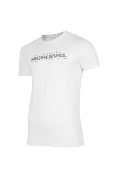 OEM Men's T-Shirt 4F - 100% Cotton, Regular Fit, Print - White, Round Neck