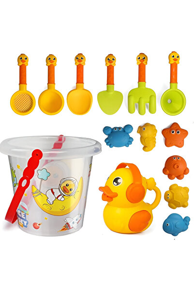 OEM Sand Toy Set - 14 Elements, Bucket and Animal Shapes - Polypropylene, Mul...